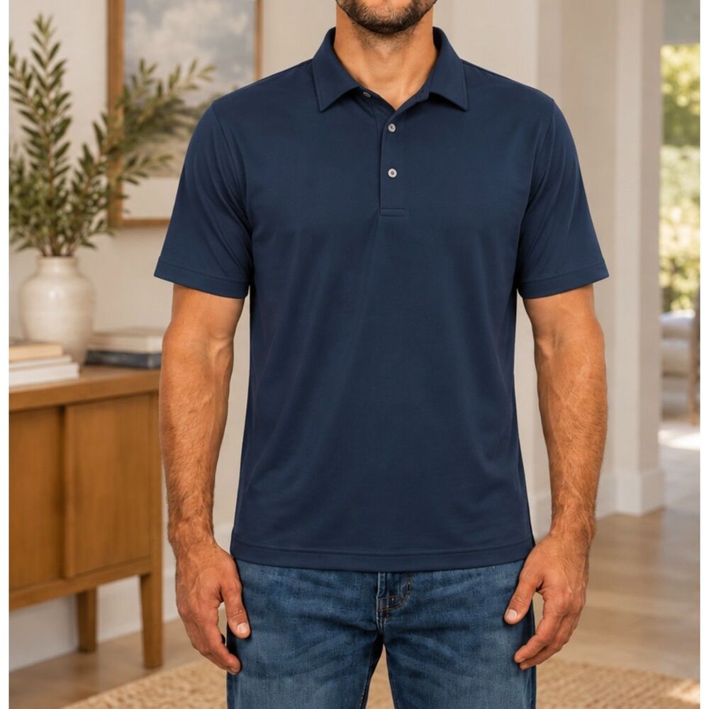 Scott Barber Men's Performance Polo - Navy Blue XL